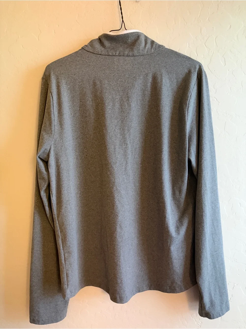 Ralph Lauren Gray Long-Sleeve Polo with White Collar Trim